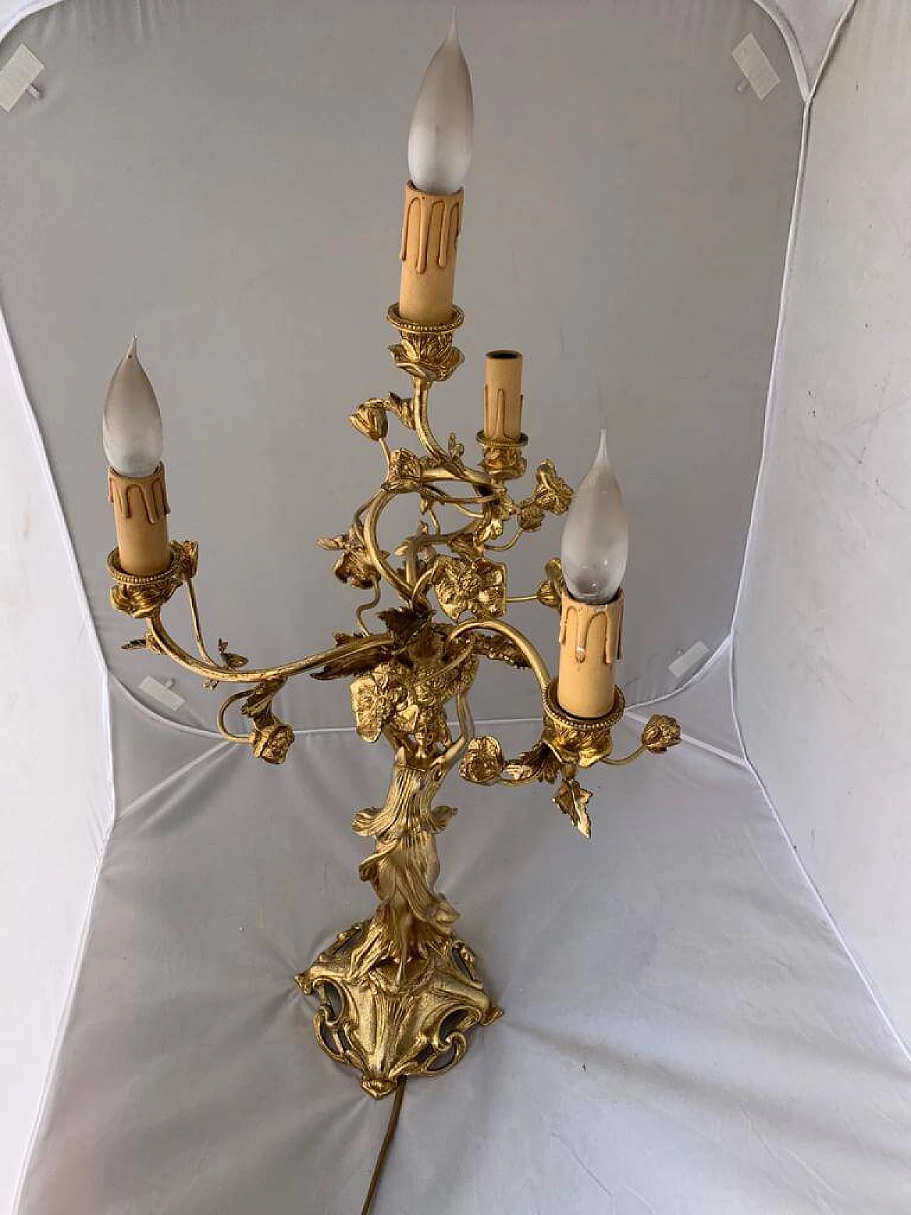 Lampada a 5 luci Art Nouveau, inizio 900 1090288
