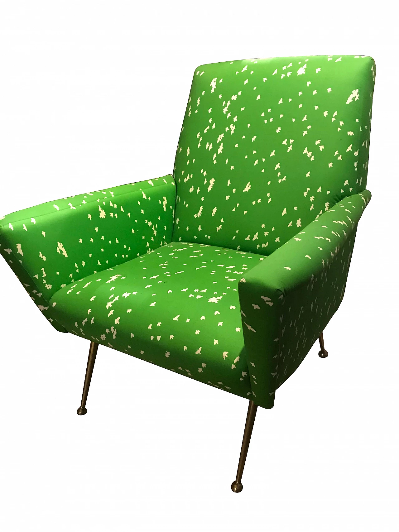 Low lounge chair lined with Naj Oleari fabric, 1950s 1090754
