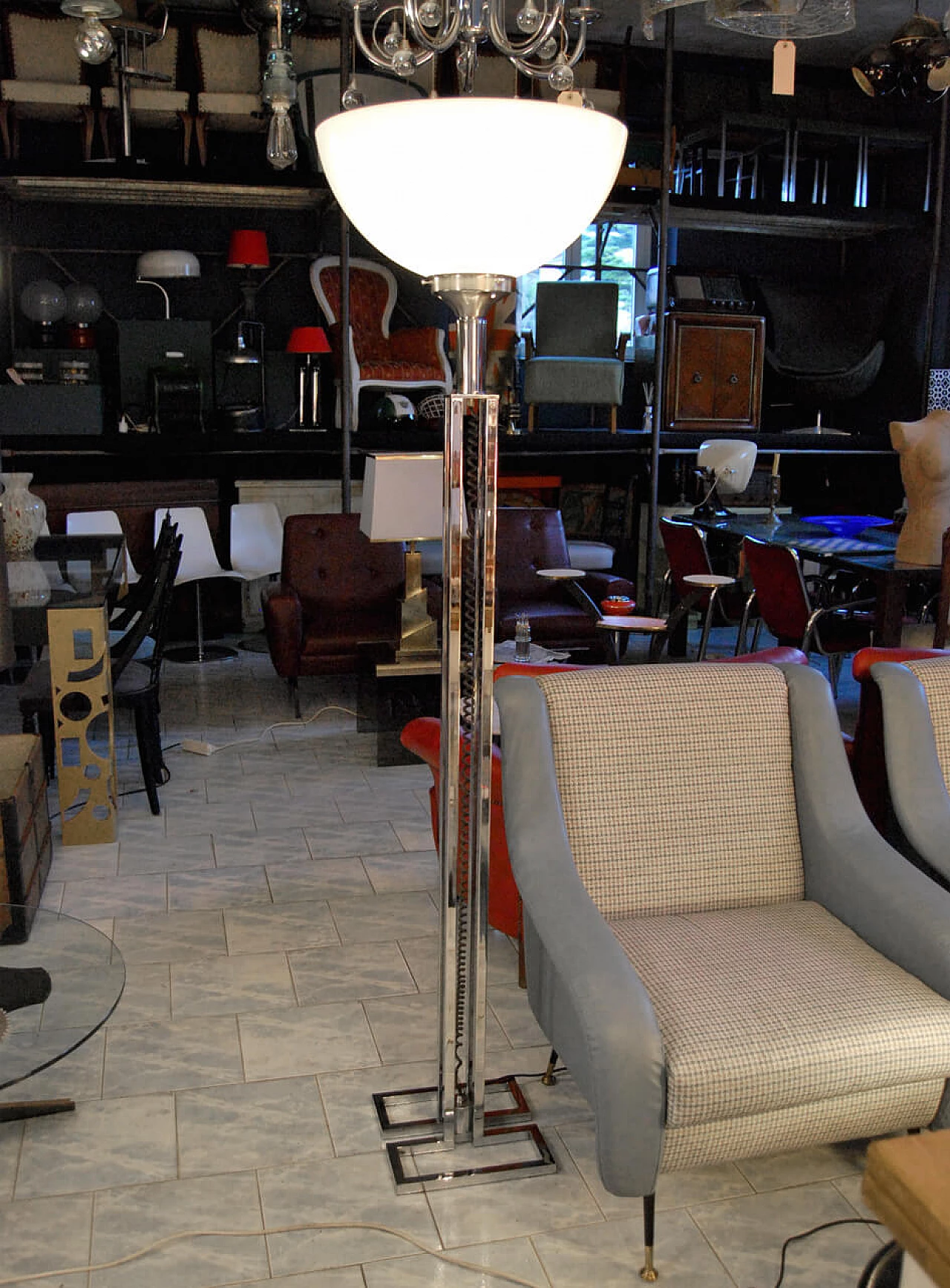 Chrome-plated floor lamp, 70s 1090870