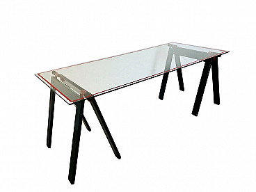 Table with top in glass Gaetano by Gae Aulenti for Zanotta, 1970s