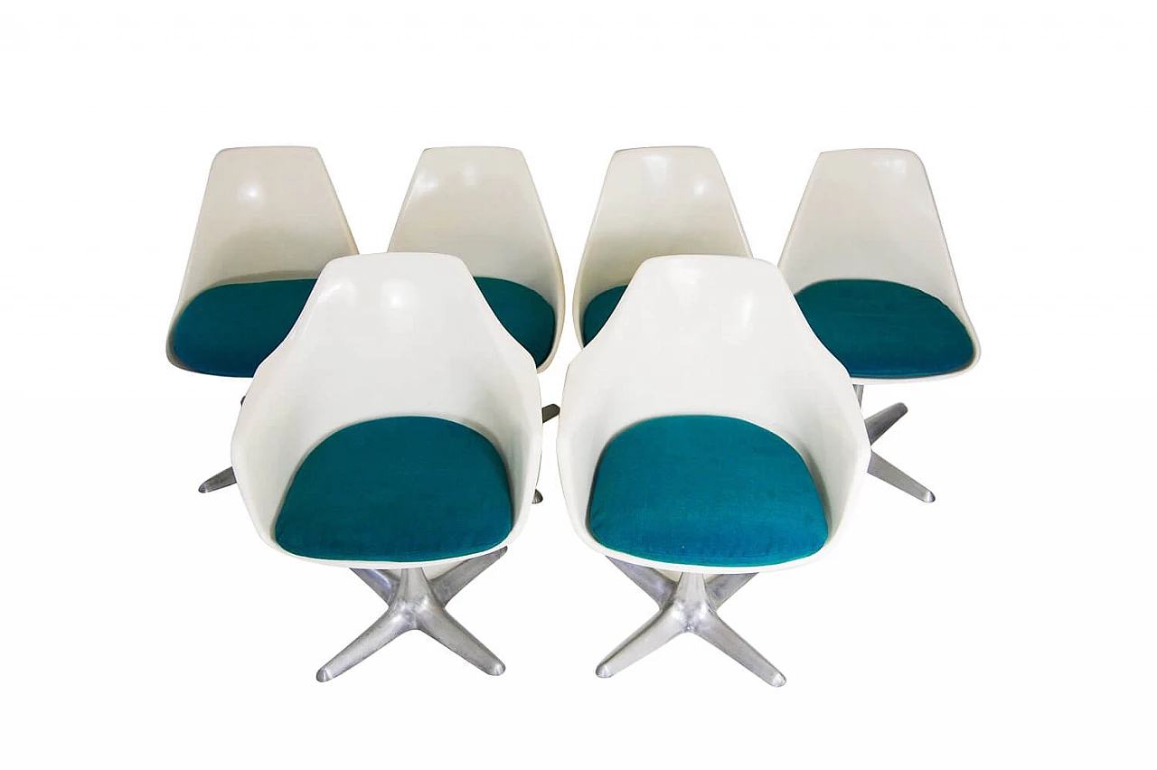 6 dining chairs with original seats by Maurice Burke for Arkana 1091013