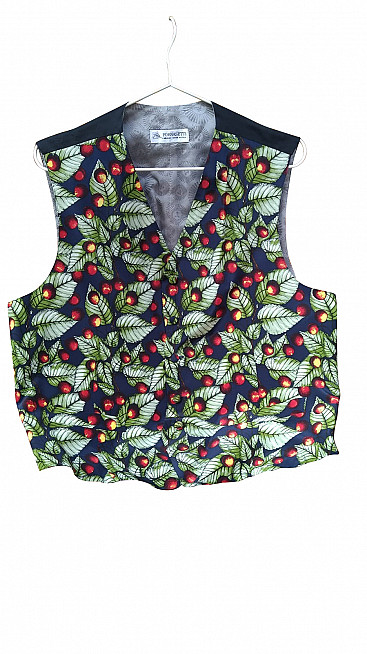 Men's silk vest with cherry print by Fornasetti