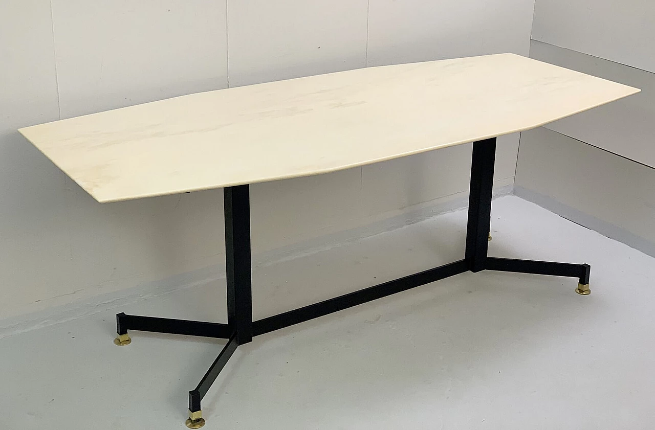 Tavolo da pranzo con piano in marmo, anni '50 1091131