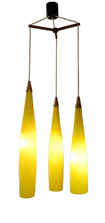 Long Murano Glass Pendant Light By Gino Vistosi For Vistosi
