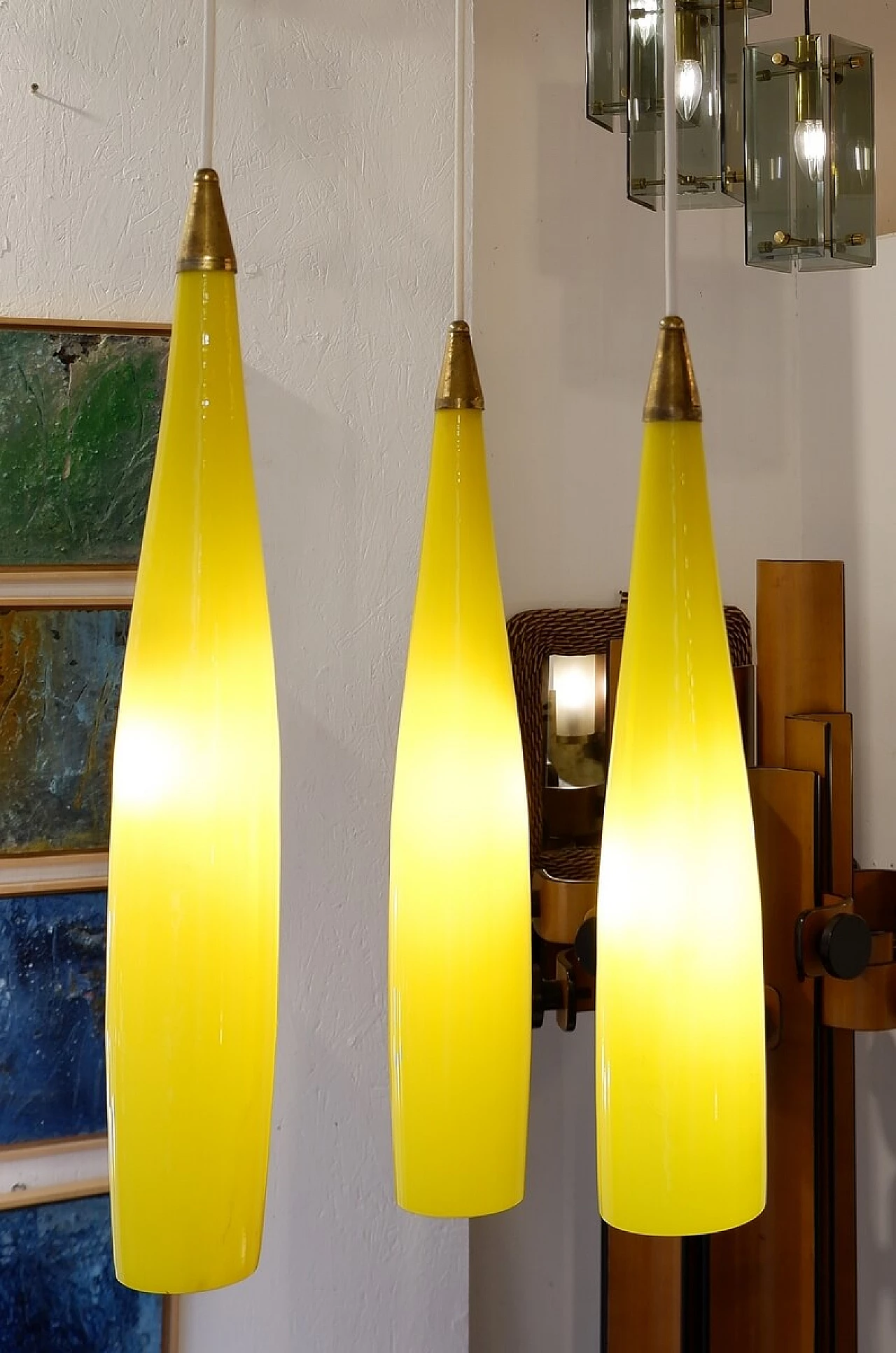 Long Murano Glass Pendant Light By Gino Vistosi For Vistosi 1091155