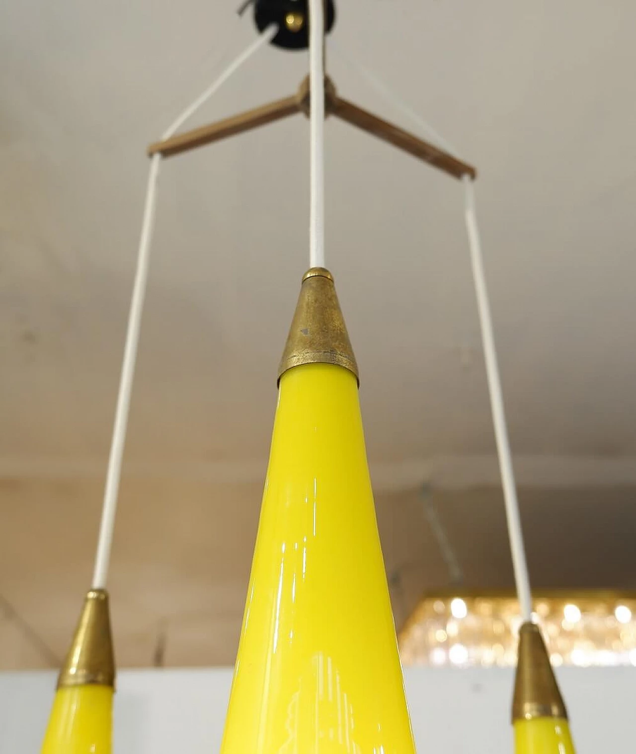 Lampada da soffitto in vetro di Murano di Gino Vistosi per Vistosi, anni '50 1091156