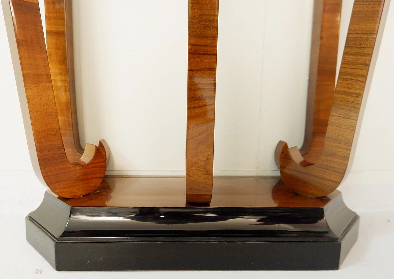Italian Art Deco console table and mirror, walnut 1091173