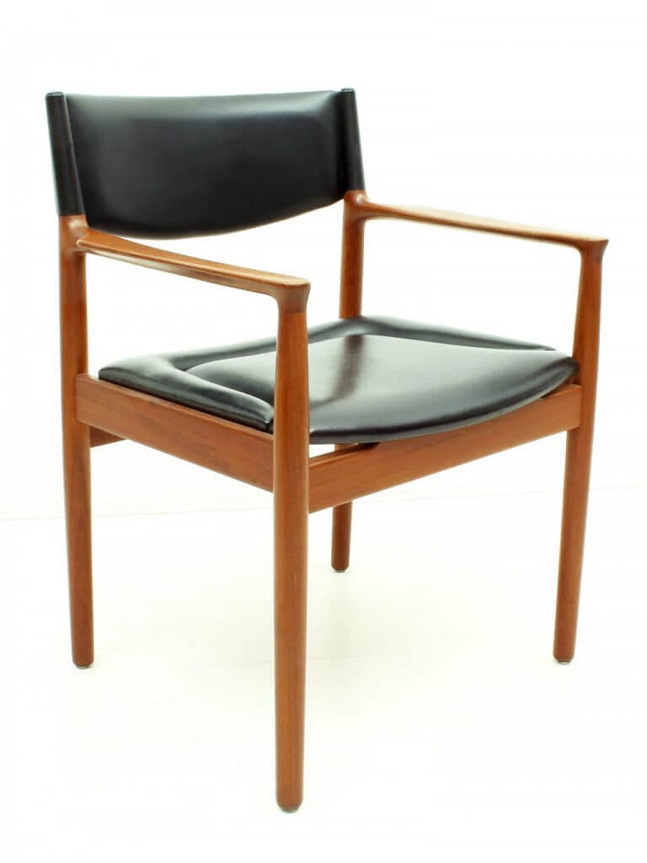 Danish teak and skai armchair from Vamo Sønderborg, 1960s 1091225