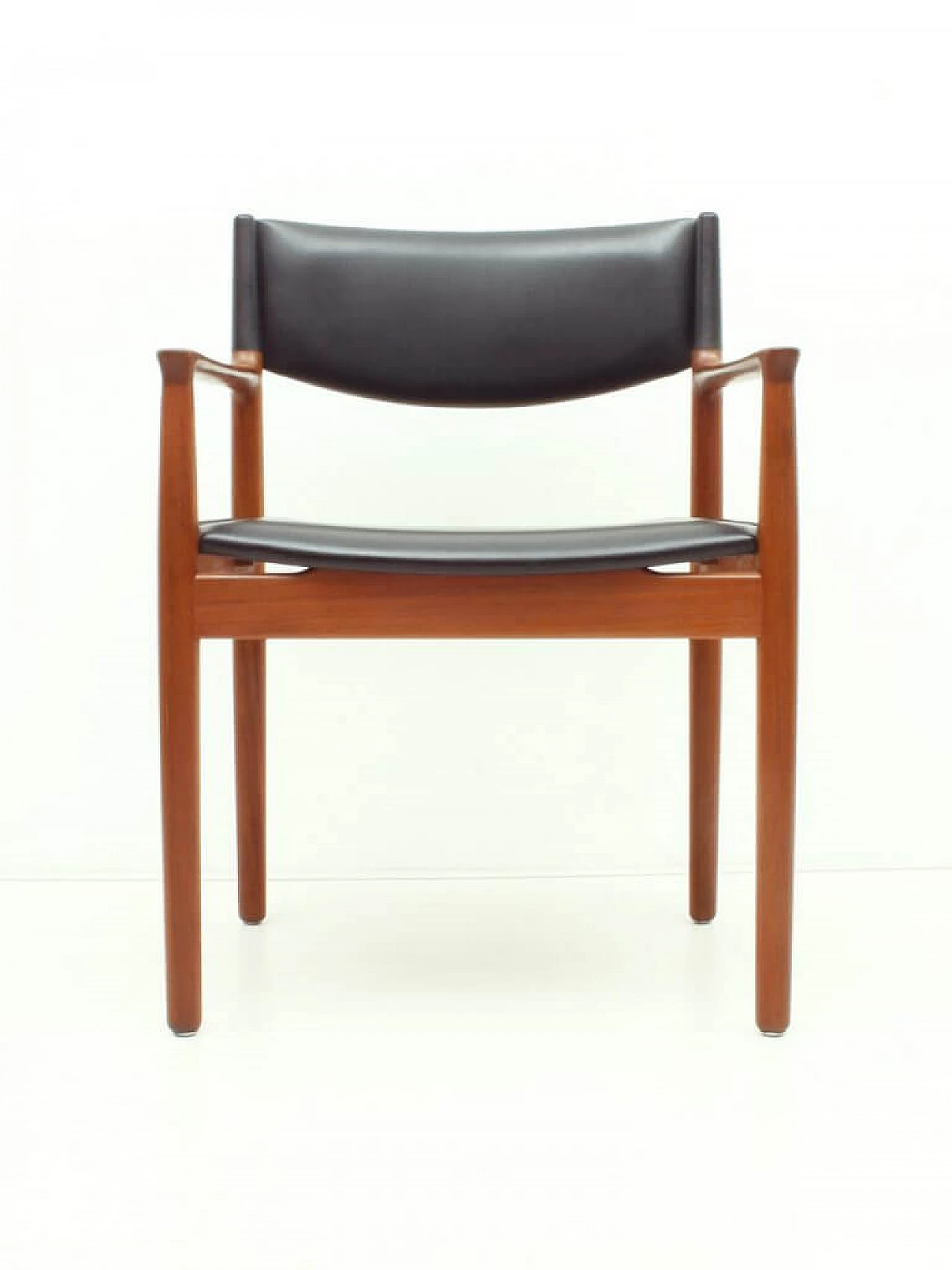 Danish teak and skai armchair from Vamo Sønderborg, 1960s 1091227