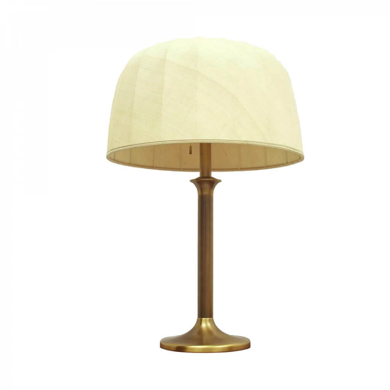 Huge desk lamp in brass and fabric, 70s 1091247