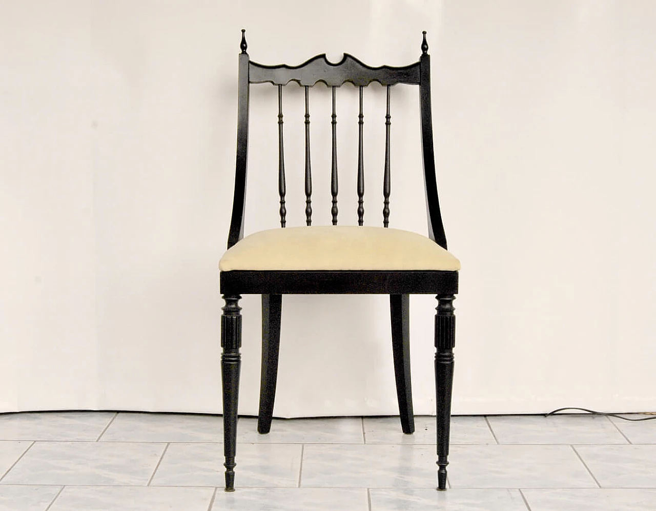 6 black wooden chairs, 1960s 1091720