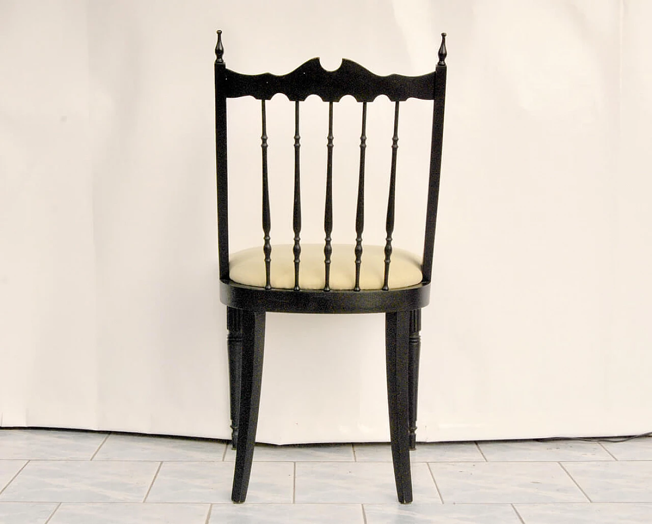 6 sedie in legno nere, anni '60 1091721