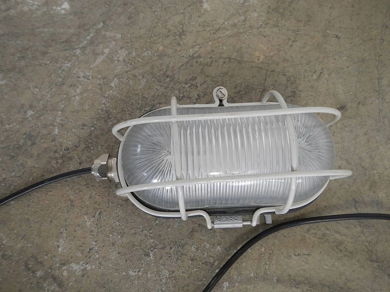 Wall industrial lamp in turtle shaped metal, 80s 1091742