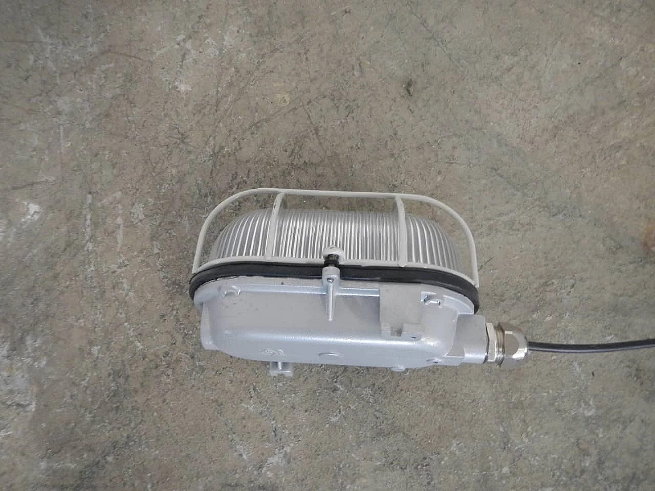 Wall industrial lamp in turtle shaped metal, 80s 1091743