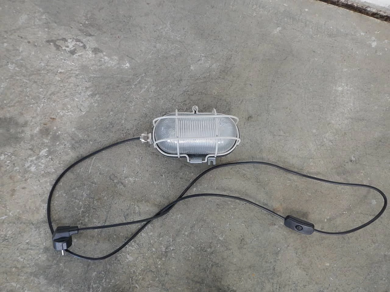 Wall industrial lamp in turtle shaped metal, 80s 1091744