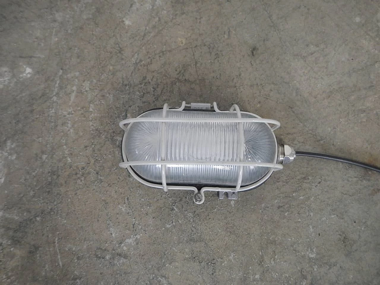 Wall industrial lamp in turtle shaped metal, 80s 1091745