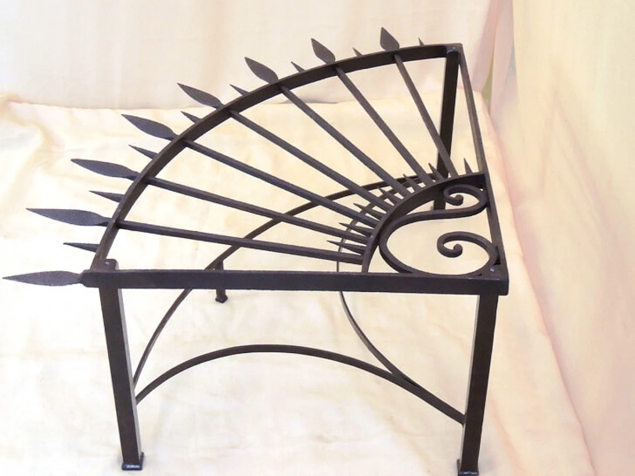 Wrought iron coffee table created with a 19th century Milanese divider 1091803