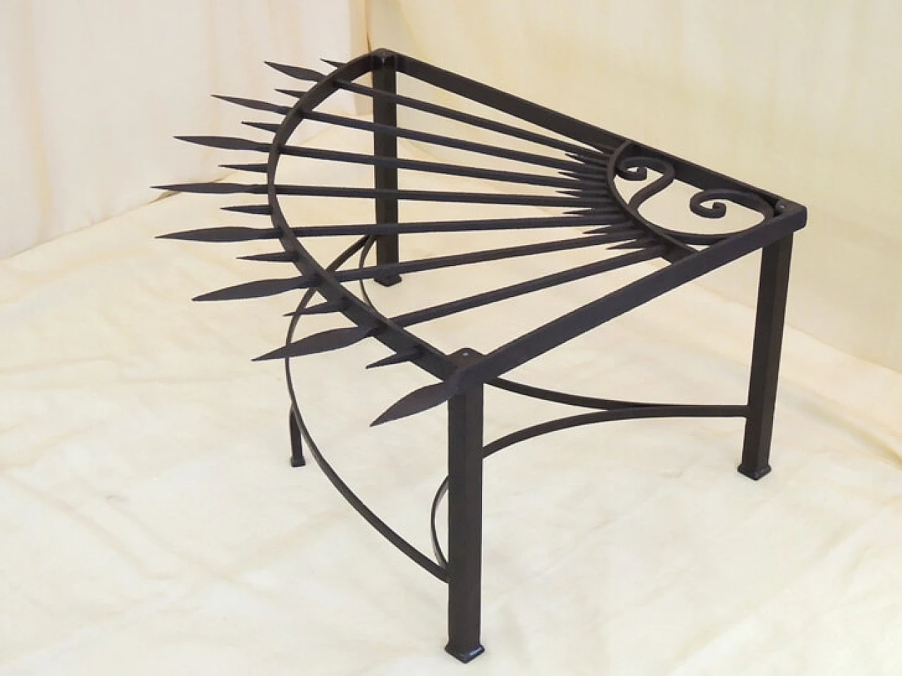 Wrought iron coffee table created with a 19th century Milanese divider 1091804