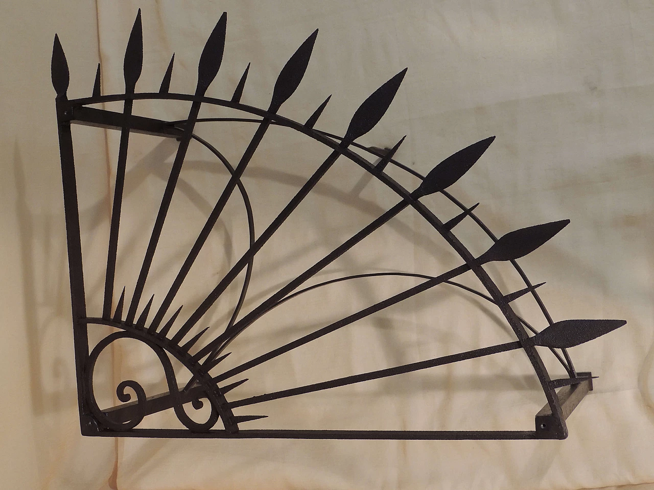 Wrought iron coffee table created with a 19th century Milanese divider 1091806