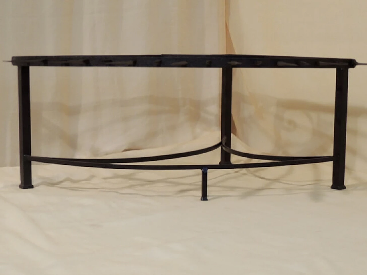Wrought iron coffee table created with a 19th century Milanese divider 1091808
