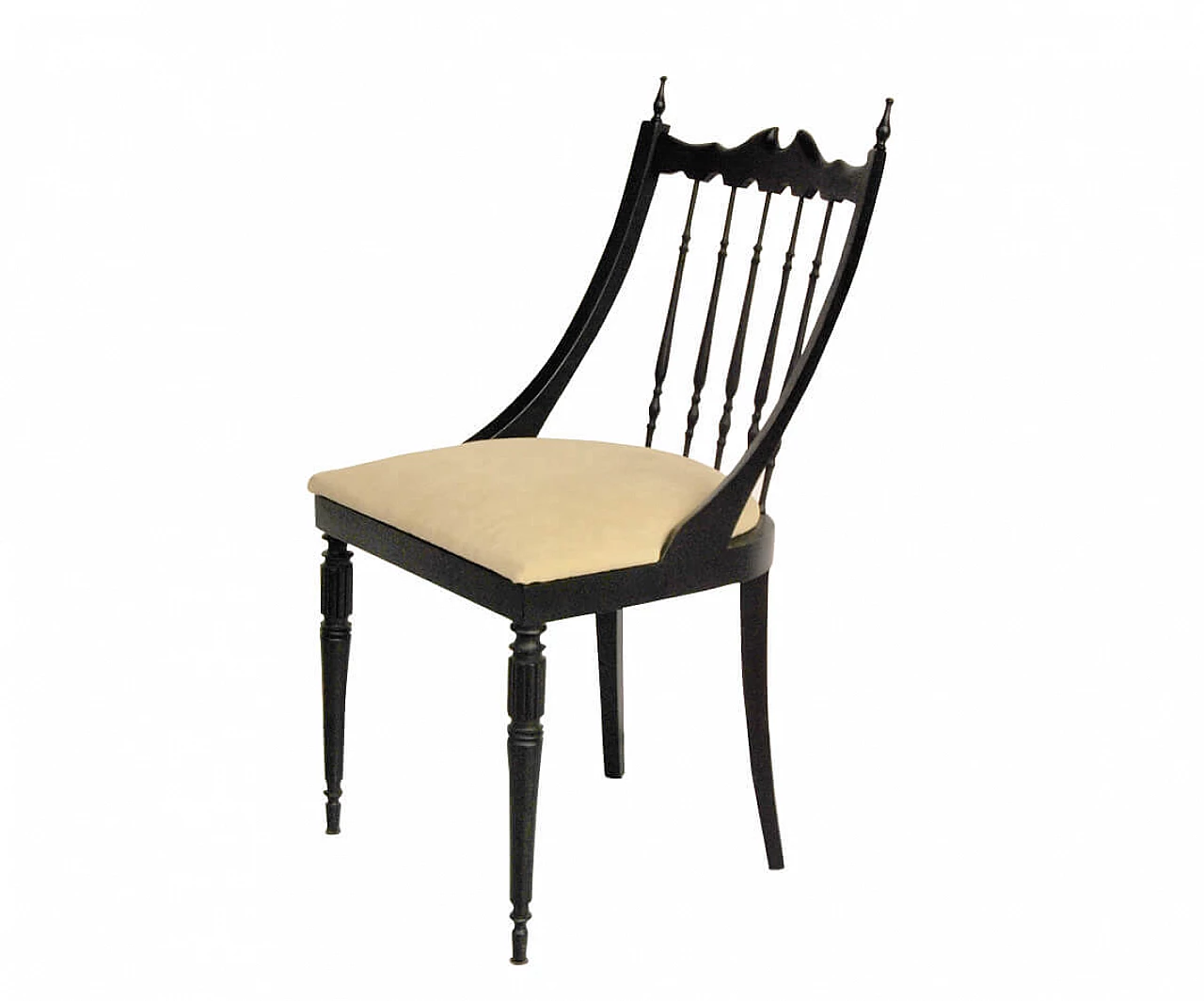 6 black wooden chairs, 1960s 1091809