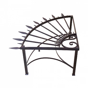 Wrought iron coffee table created with a 19th century Milanese divider