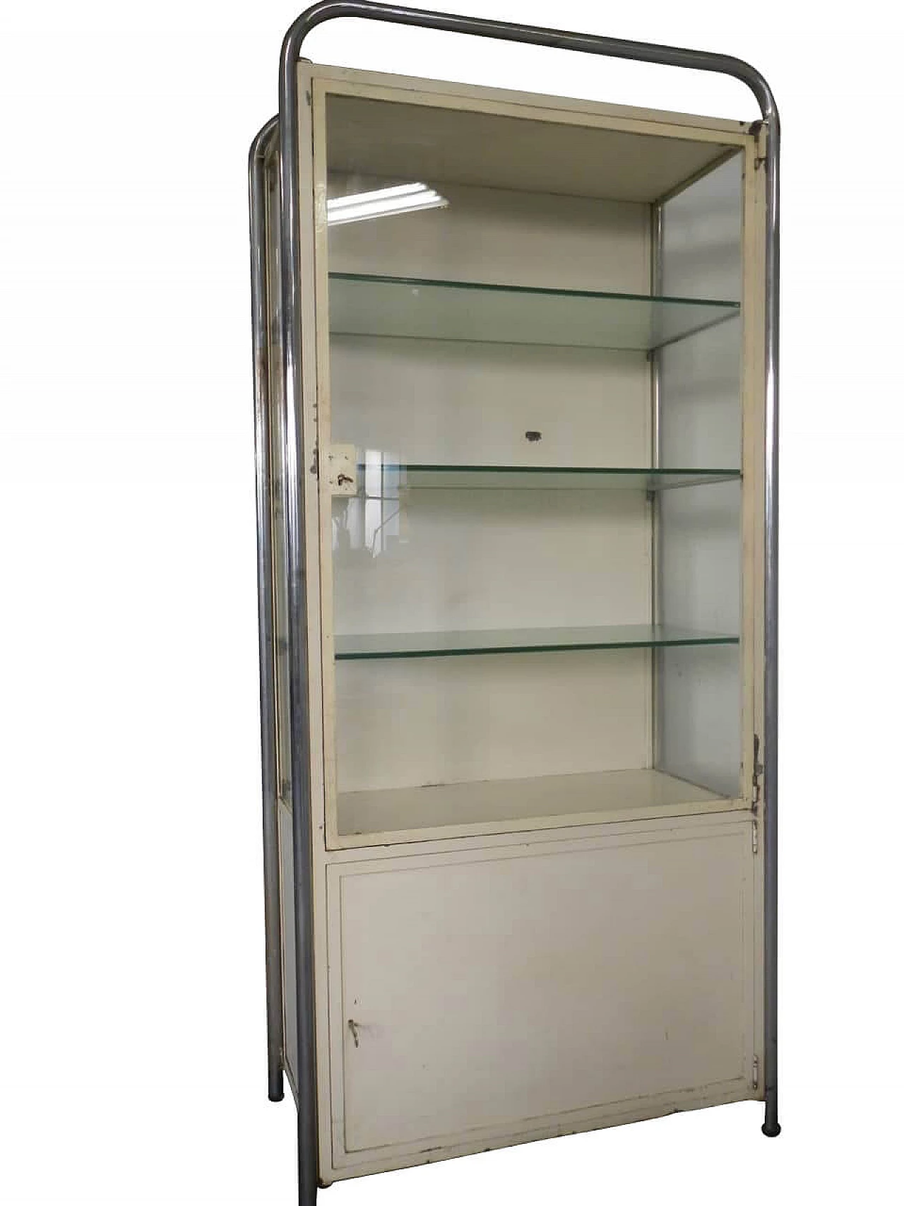 Vetrina metallica con vetri, anni '50 1091849