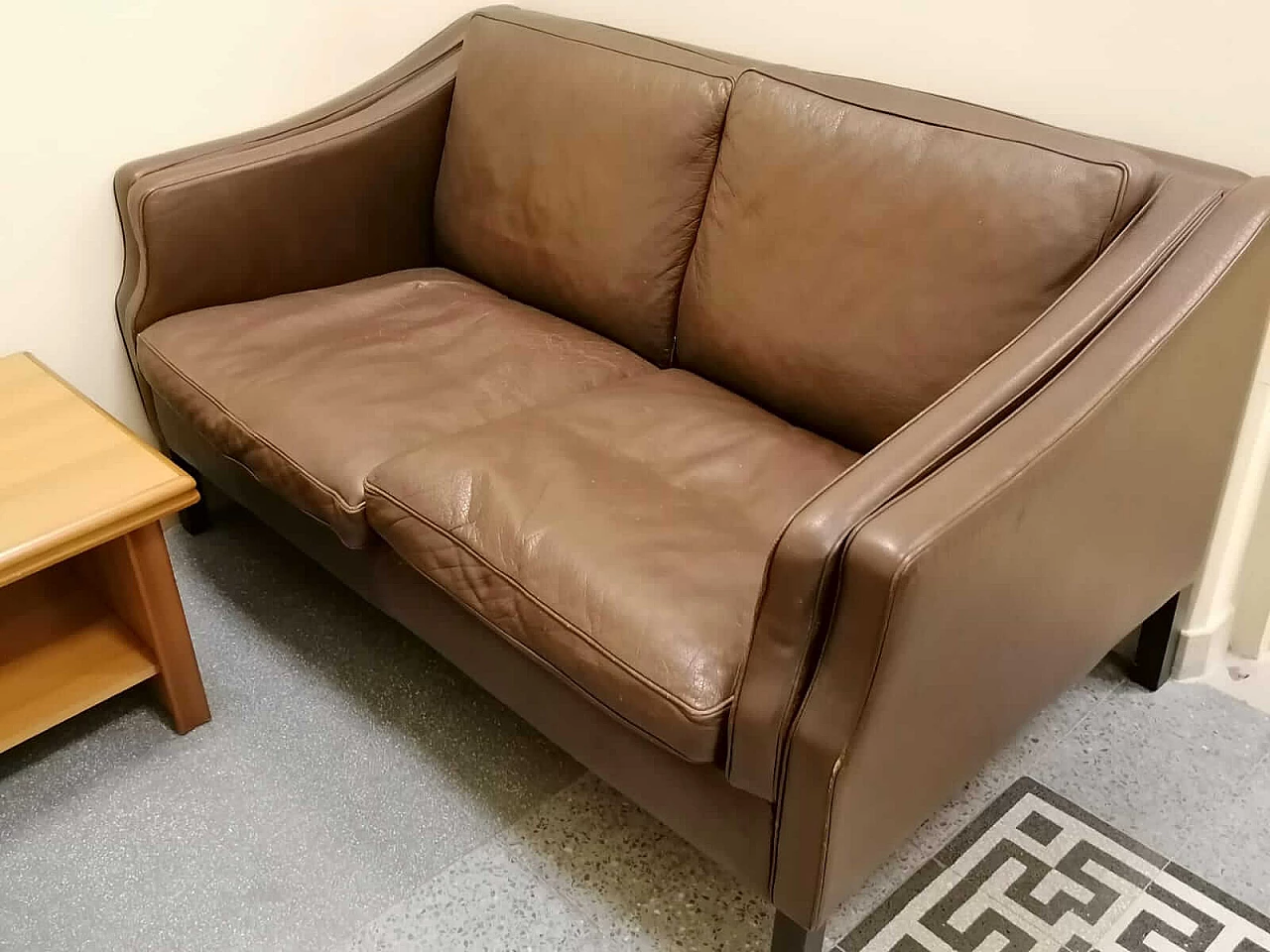 Danish leather sofa from the Stouby company, 1960s 1091889