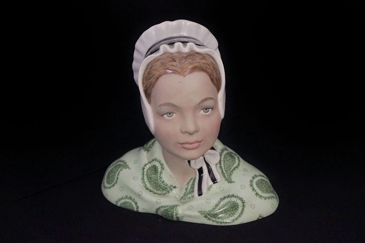 Ceramic bust of a girl, Bigi Torino, 1940s 1092567