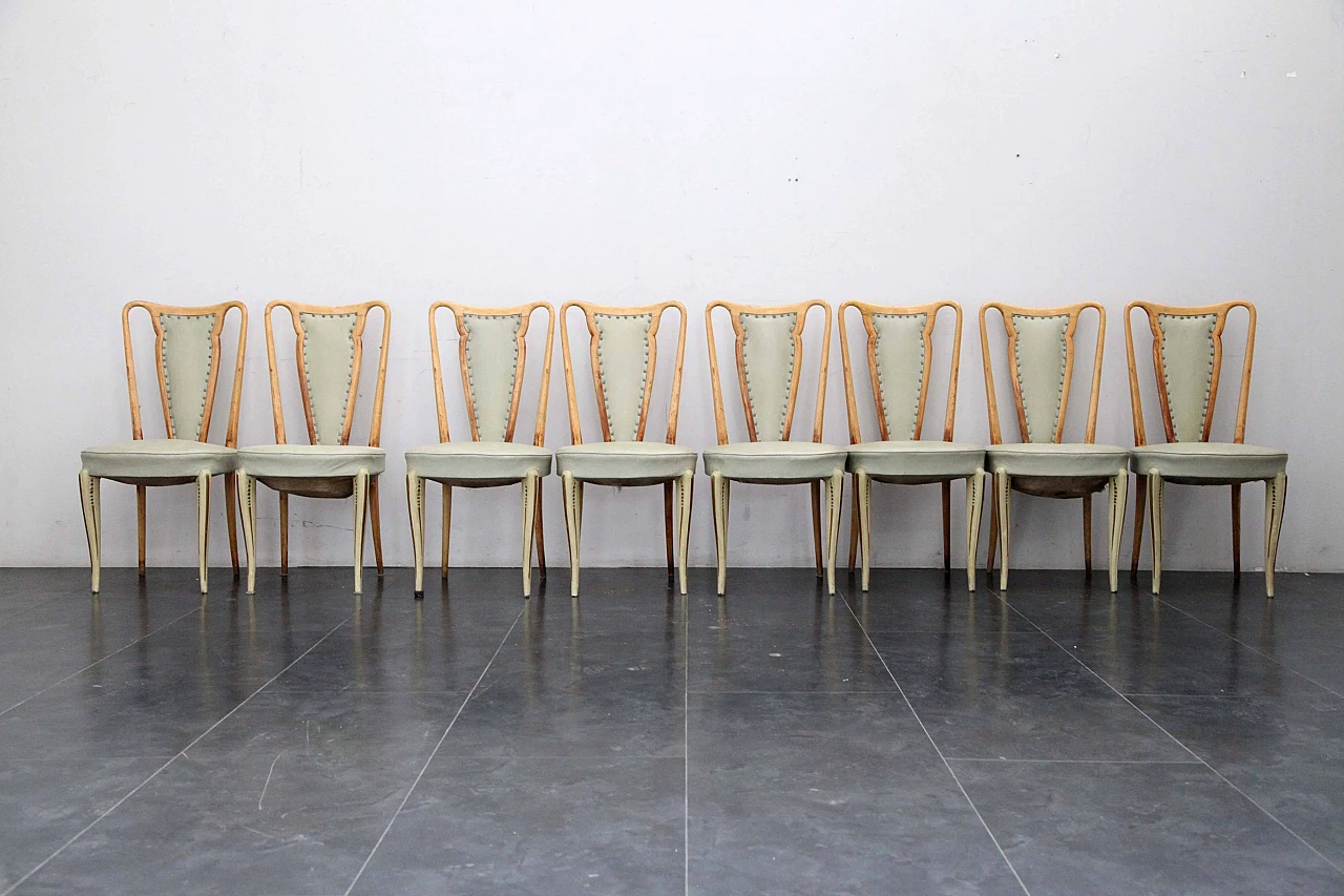 Dining chair in leather and Italian aniline lacquer from La Permanente Mobili Cantù, 1940s 1092593