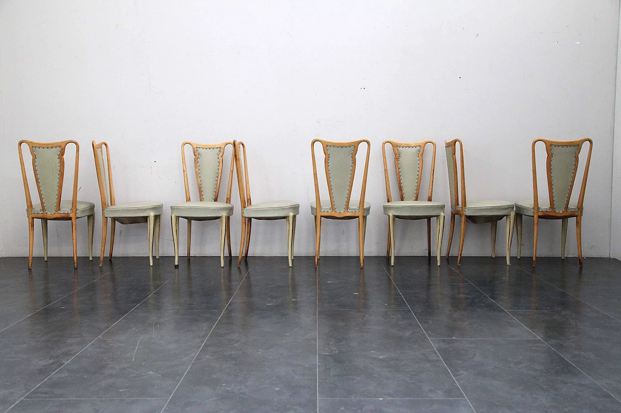 Dining chair in leather and Italian aniline lacquer from La Permanente Mobili Cantù, 1940s 1092594