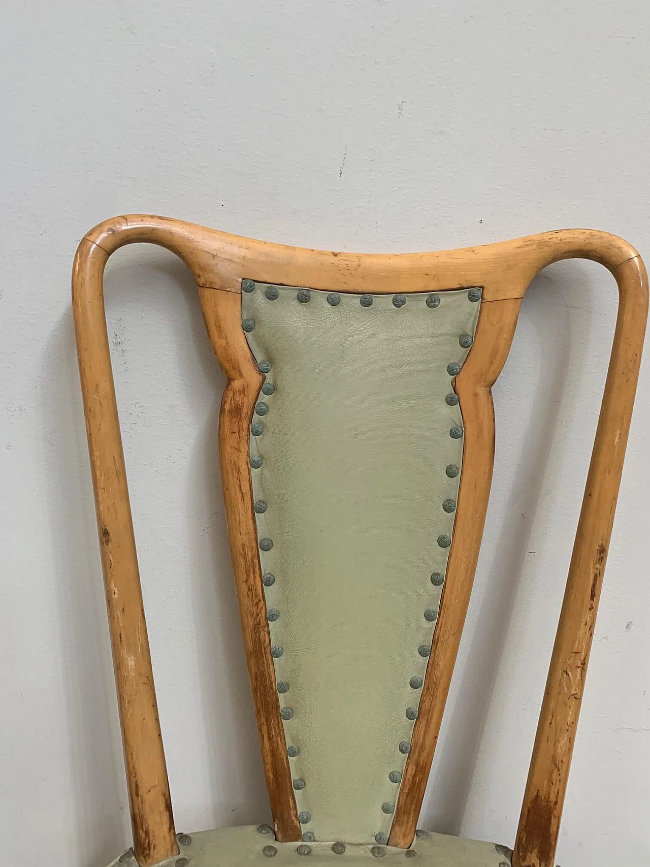 Dining chair in leather and Italian aniline lacquer from La Permanente Mobili Cantù, 1940s 1092598