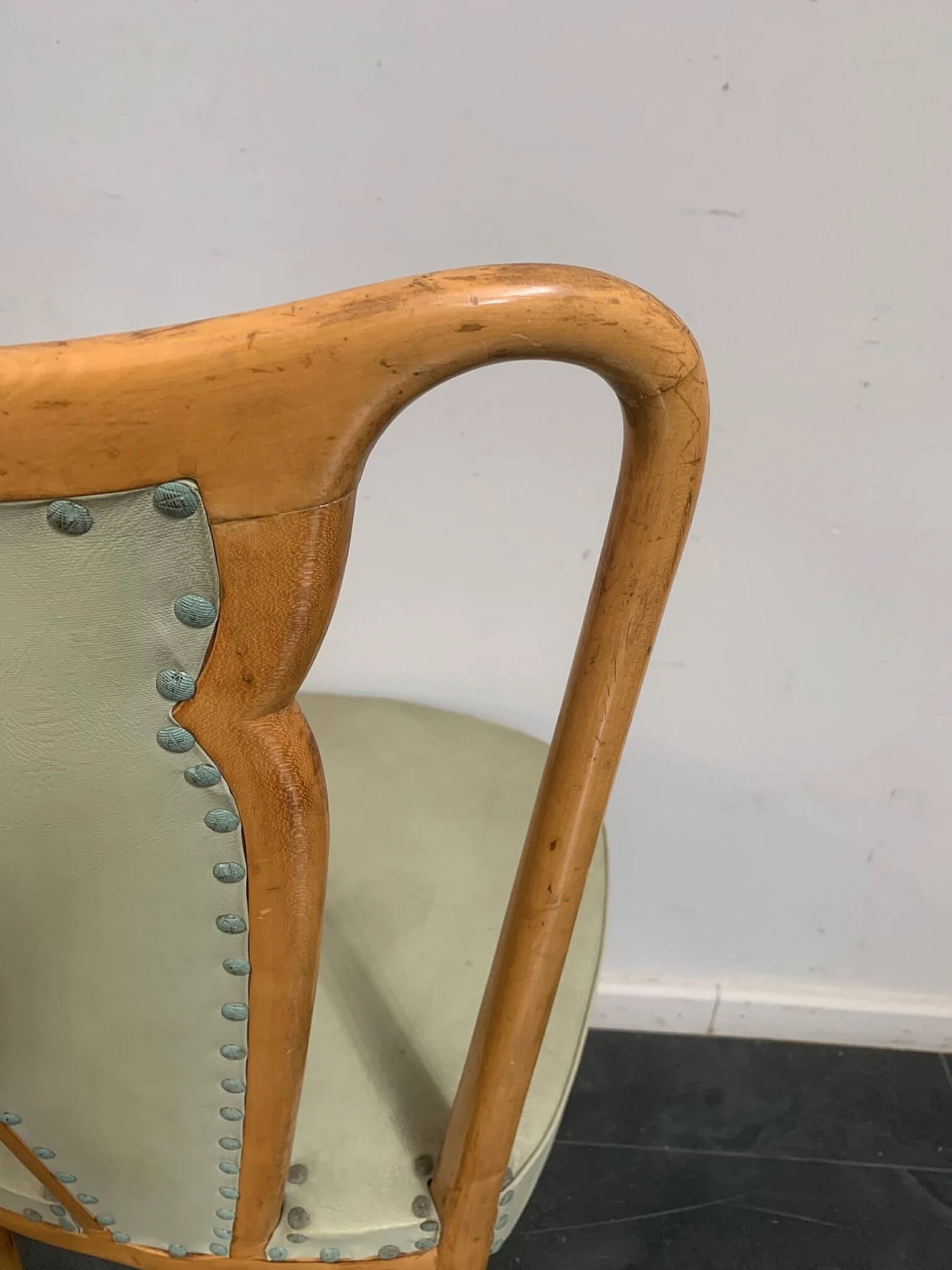Dining chair in leather and Italian aniline lacquer from La Permanente Mobili Cantù, 1940s 1092599