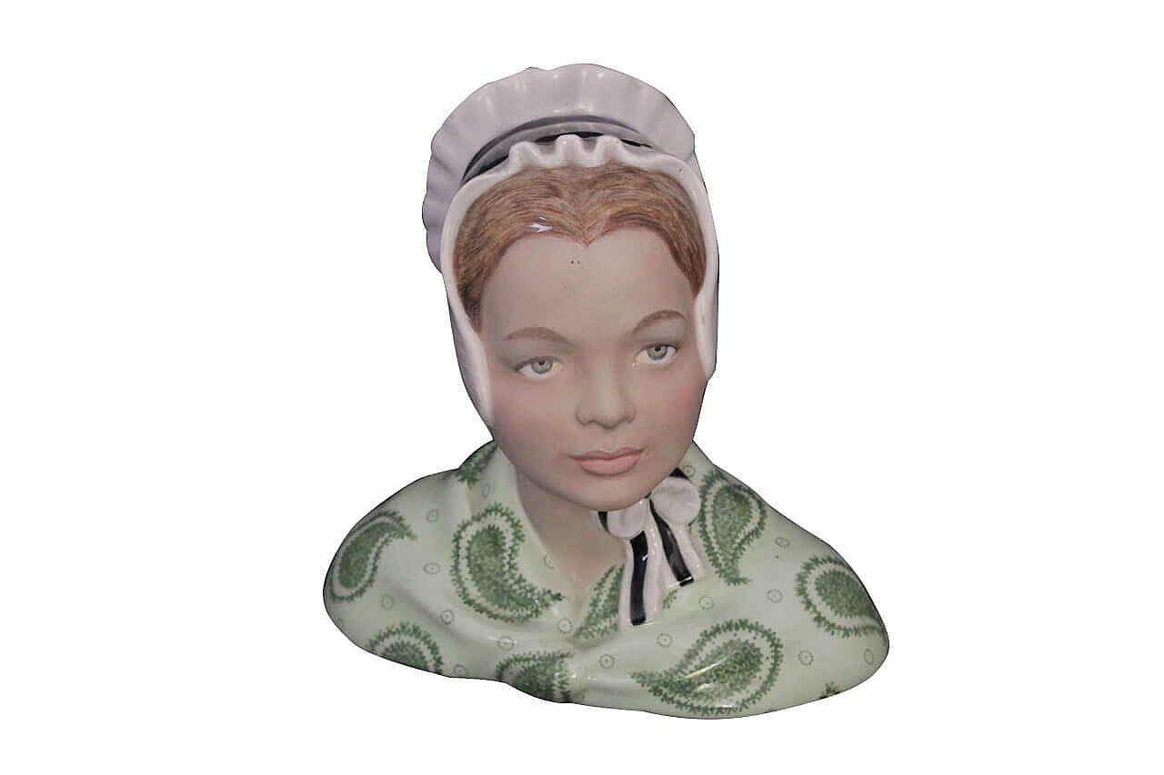 Ceramic bust of a girl, Bigi Torino, 1940s 1092644