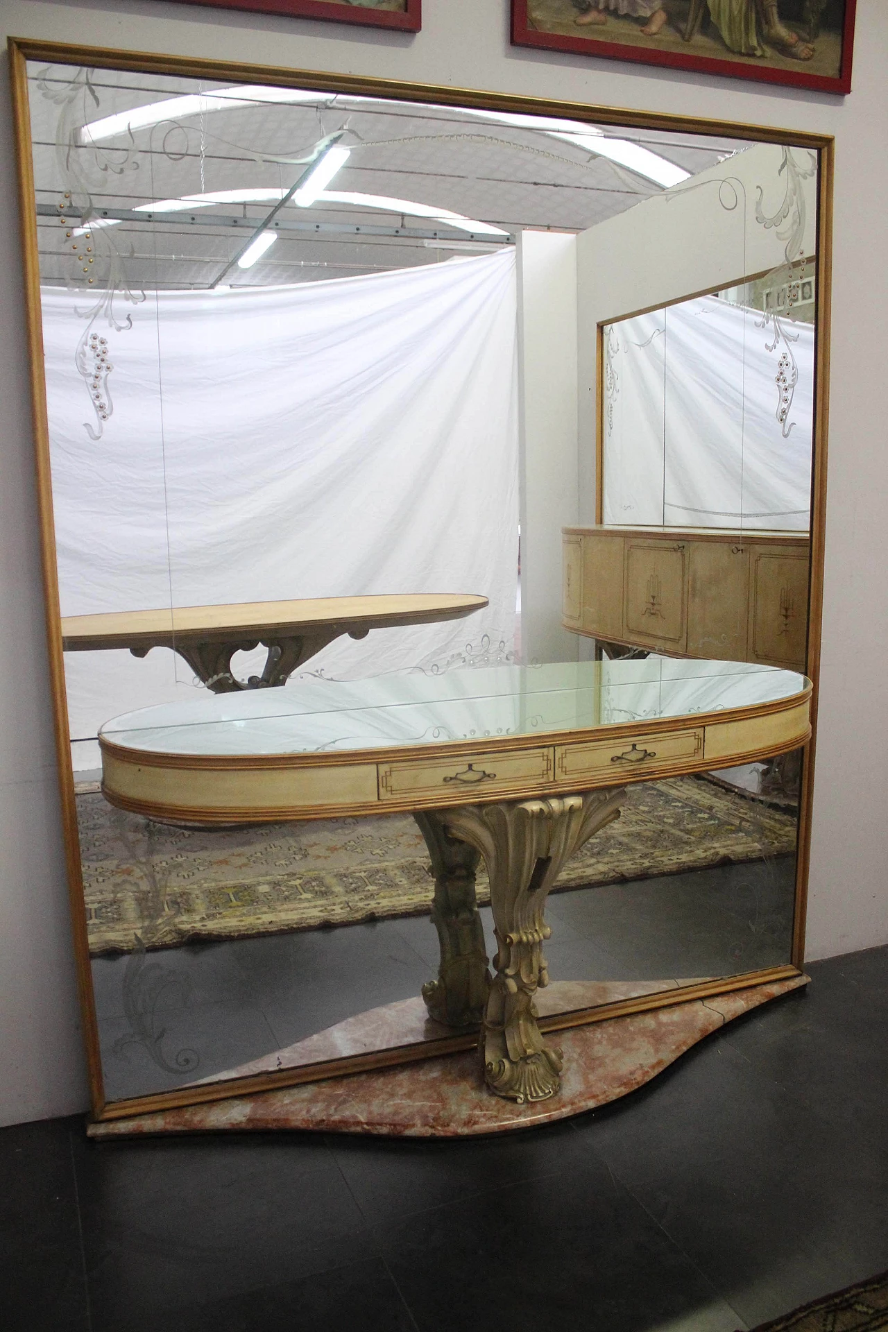 Console with mirror of La Permanente Furniture Cantù, 1940s 1092683