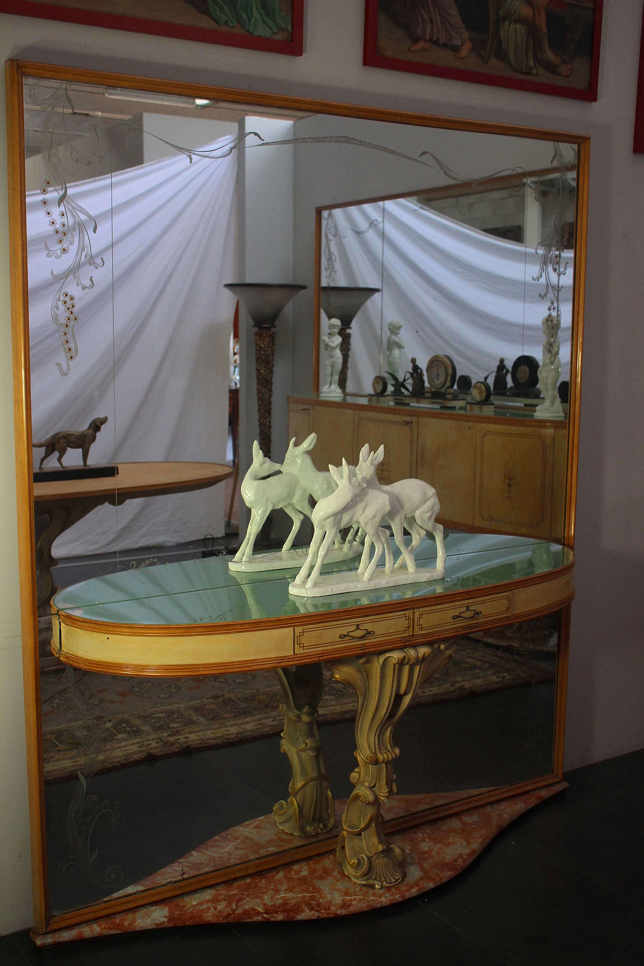 Console with mirror of La Permanente Furniture Cantù, 1940s 1092684