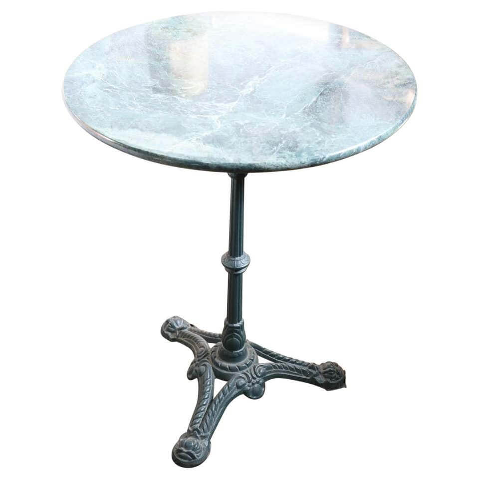 Antique cast iron outdoor coffee table and marble top intOndo