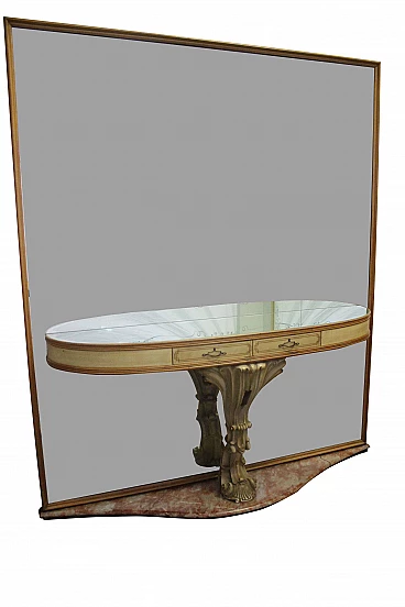 Console with mirror of La Permanente Furniture Cantù, 1940s