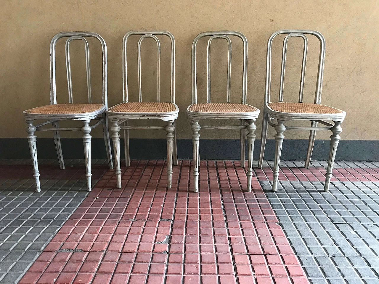 4 sedie Hofmann in paglia di Vienna, primi '900 1092962