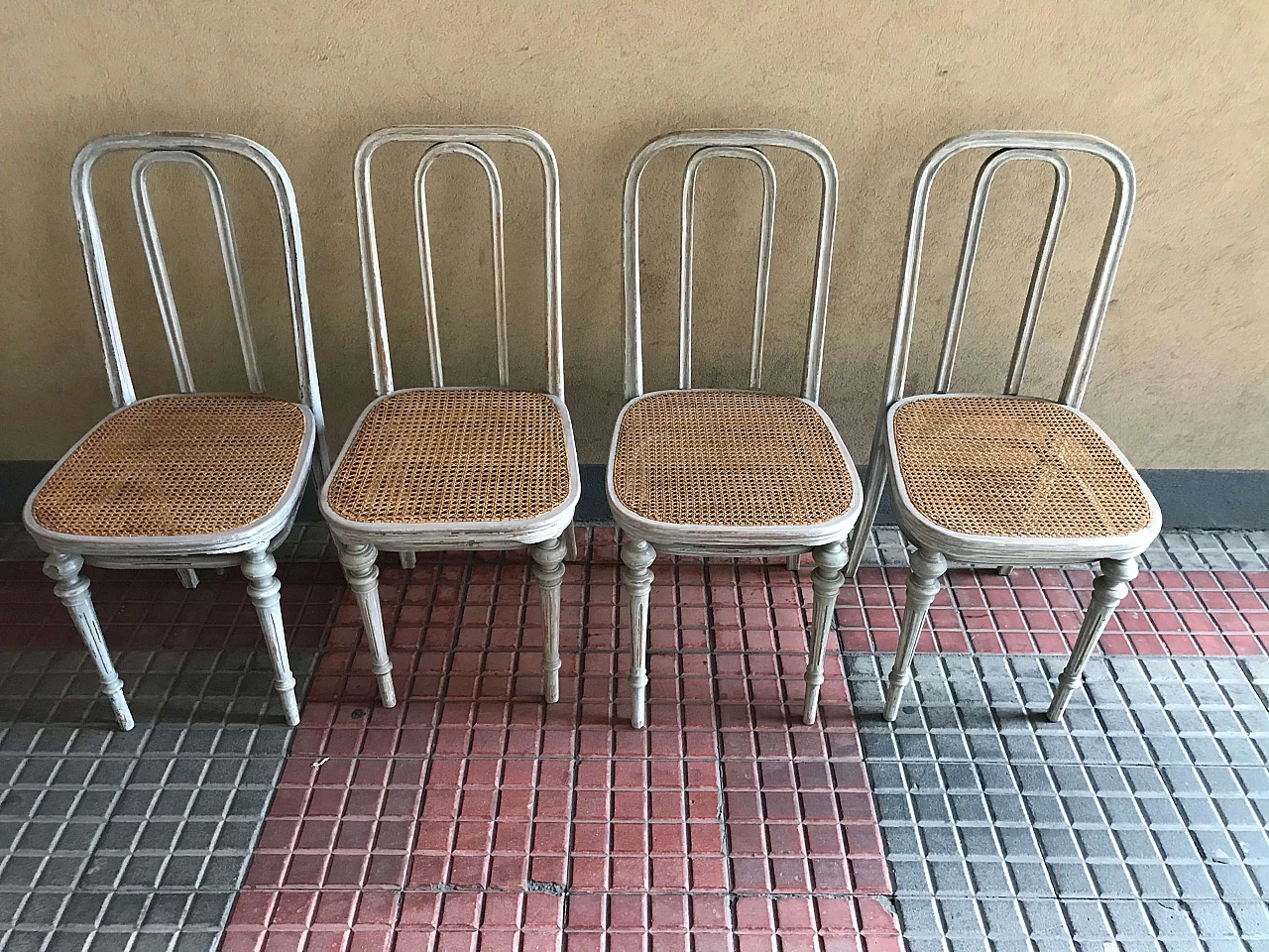 4 sedie Hofmann in paglia di Vienna, primi '900 1092963