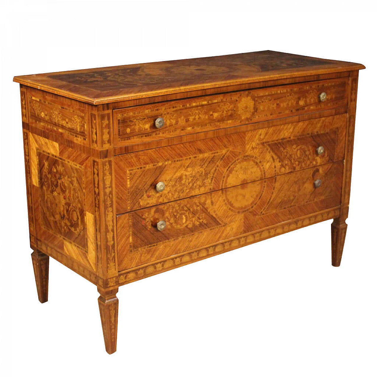 Comò italiano intarsiato in stile Luigi XVI 1093383