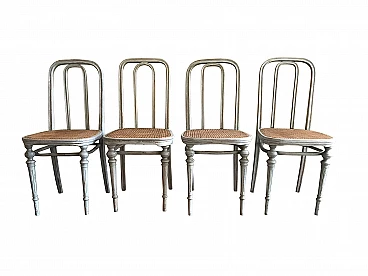 4 Hofmann chairs in Vienna straw, early 1900s