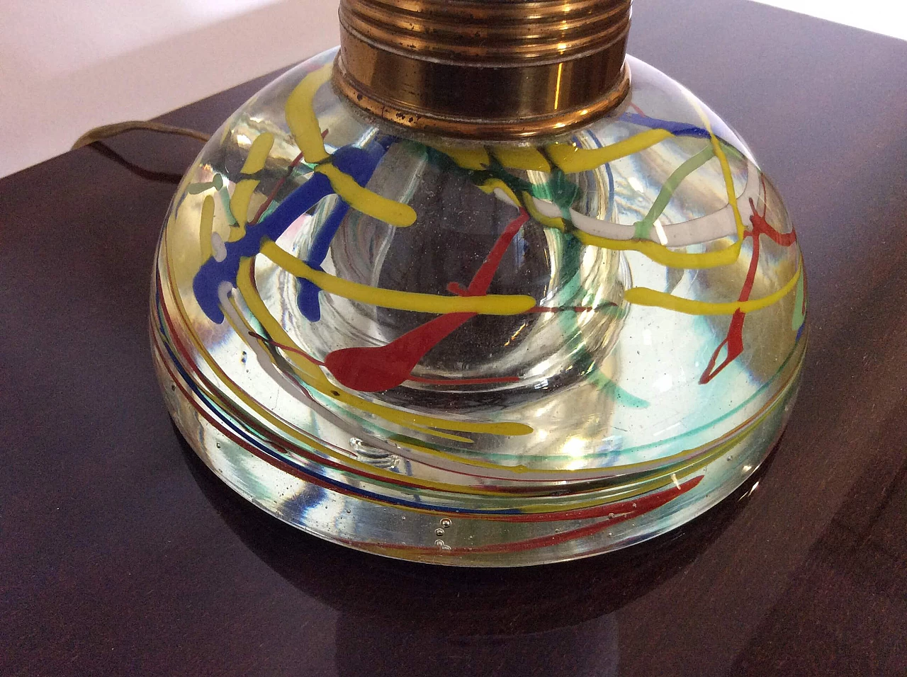 Lampada da tavolo in vetro di Murano di Dino Martens per Aureliano Toso, anni '50 1094252