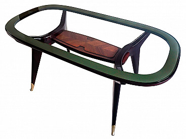 Oval Italian rosewood dining table by Vittorio Dassi, 1950