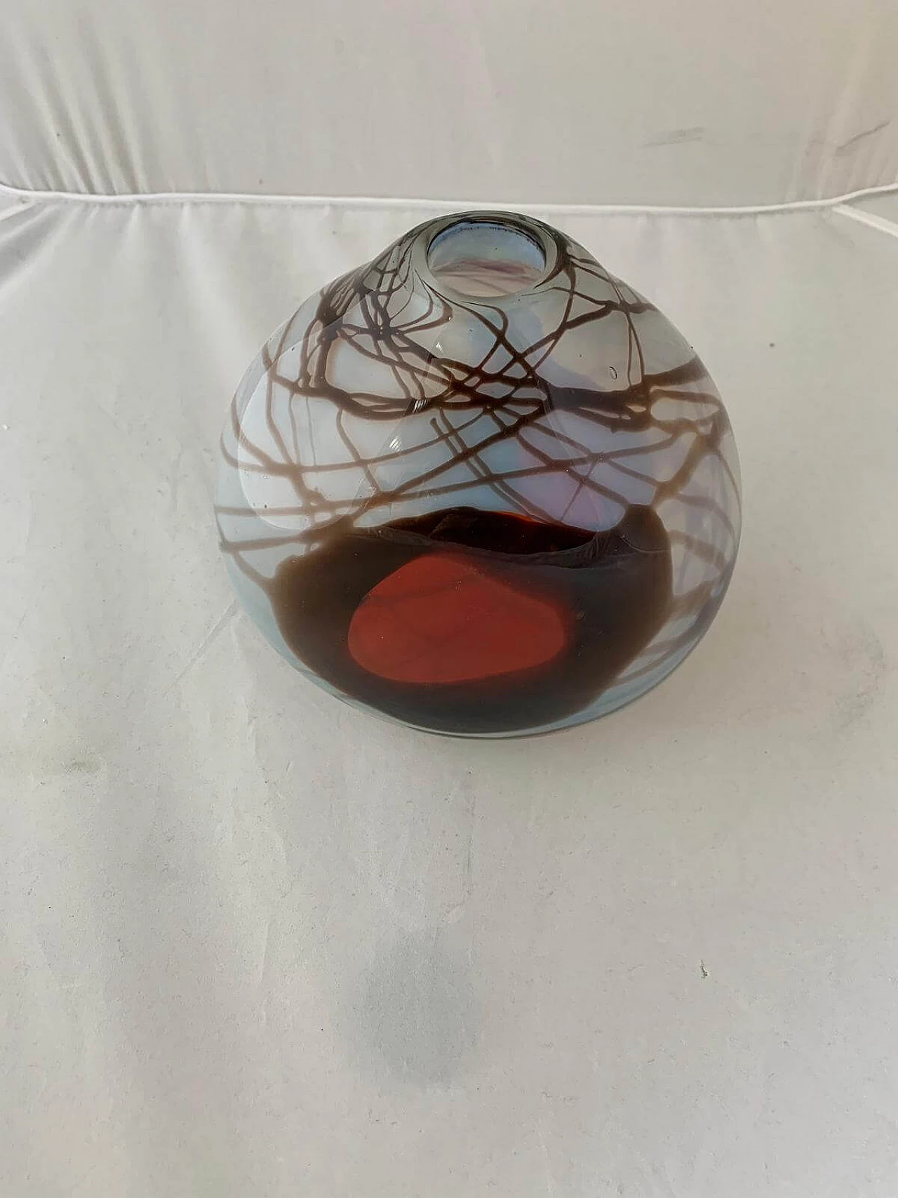 Russian opaline glass vase by Shushkanov Ludmilla and Dimitri Shushkanov, 1970s 1094584