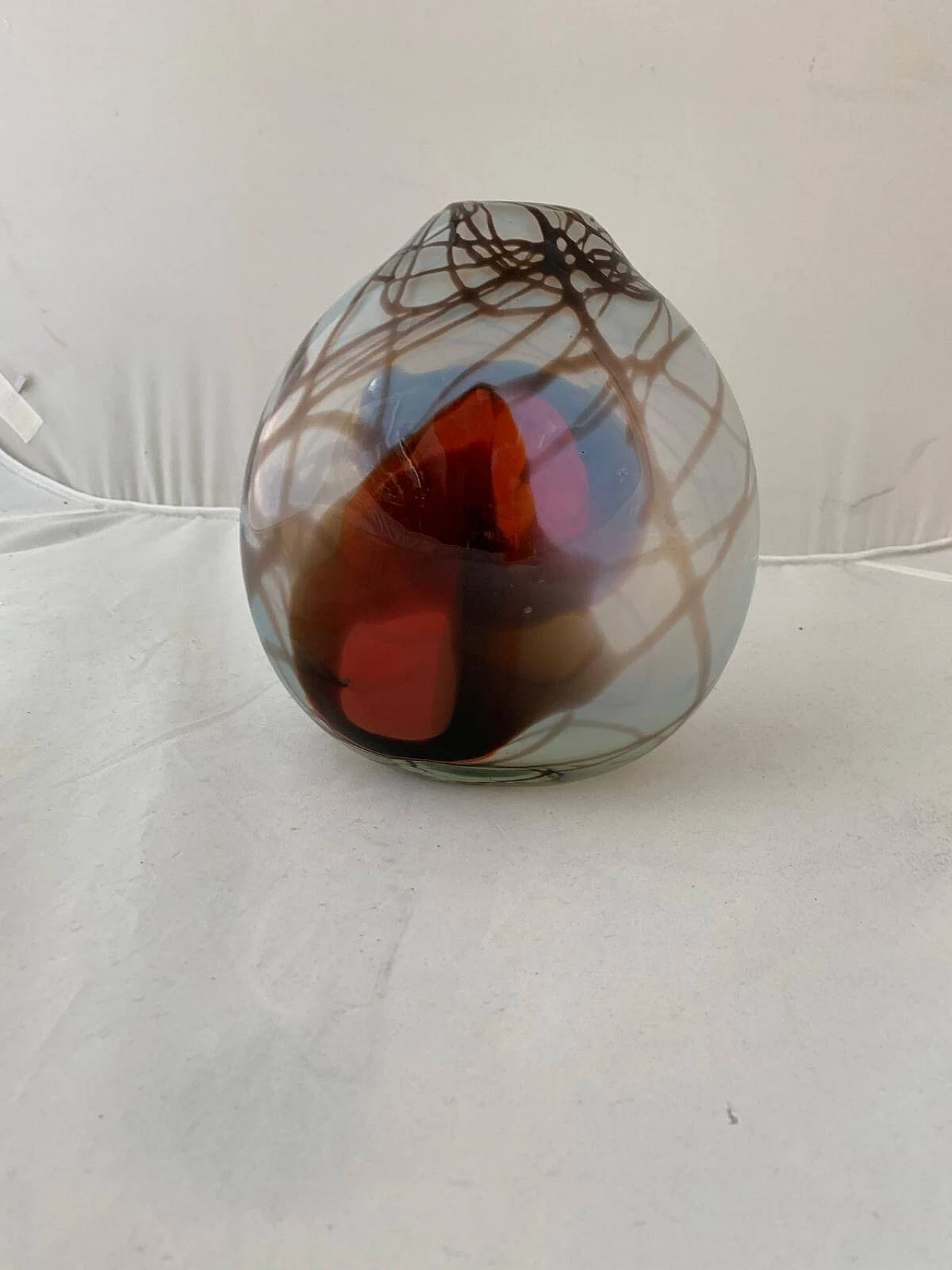 Russian opaline glass vase by Shushkanov Ludmilla and Dimitri Shushkanov, 1970s 1094586