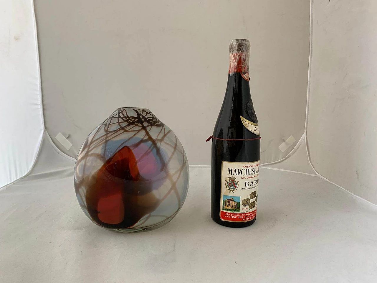 Russian opaline glass vase by Shushkanov Ludmilla and Dimitri Shushkanov, 1970s 1094591