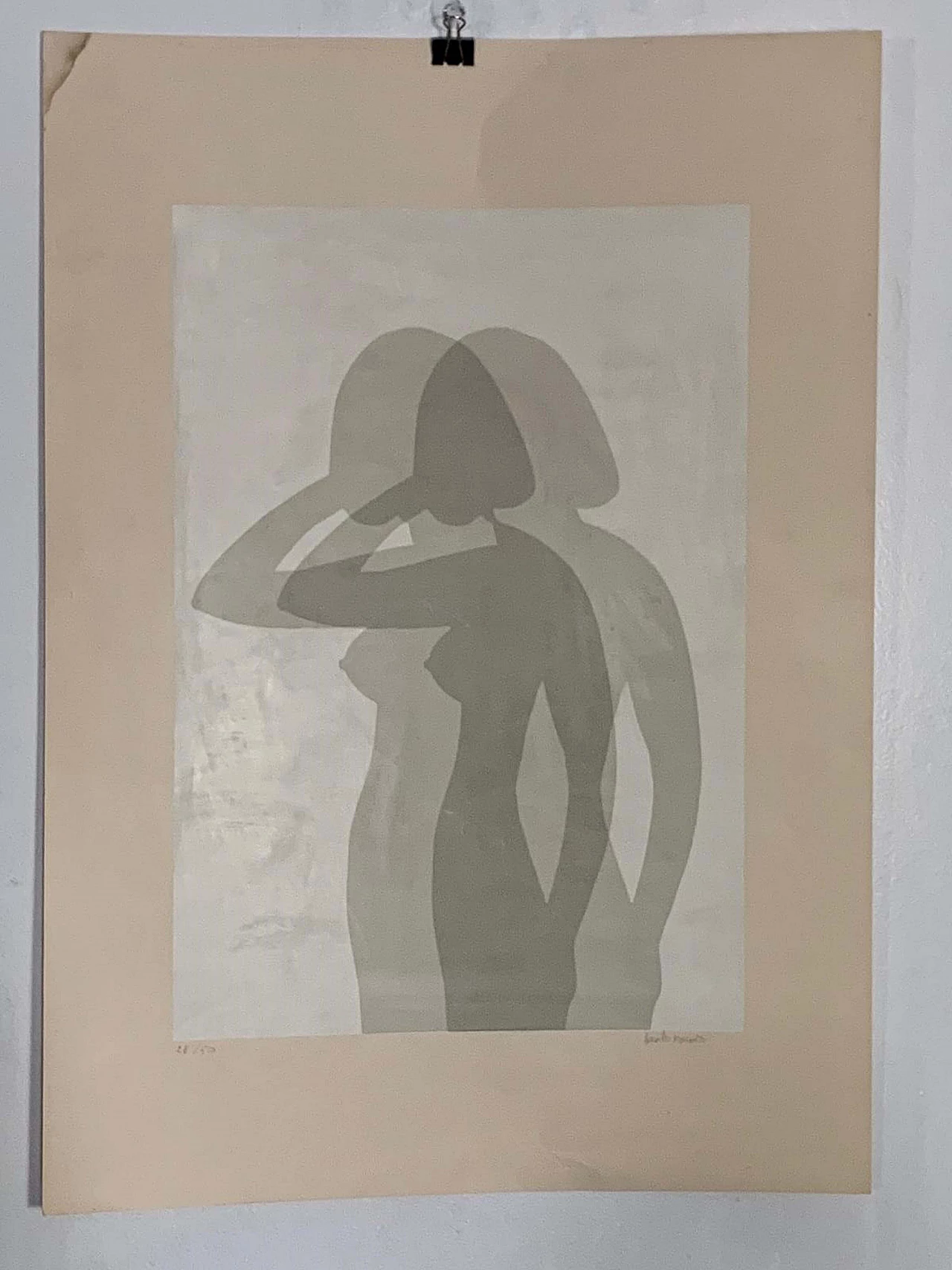 Silkscreen print by Berto Ravotti, Silhouette, 70's 1094712