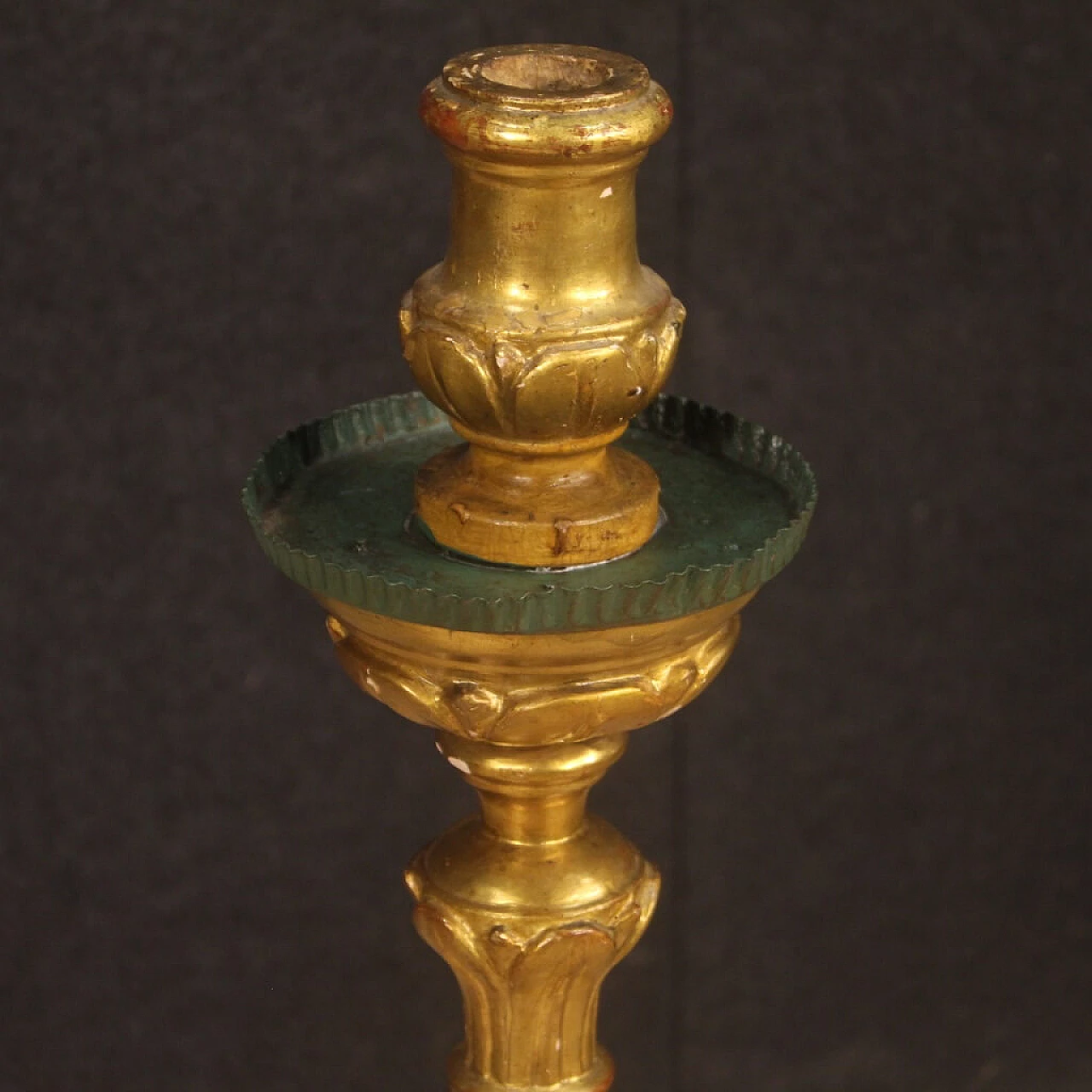Lacquered and gilded wood and plaster torch holder, 19th century 1094804