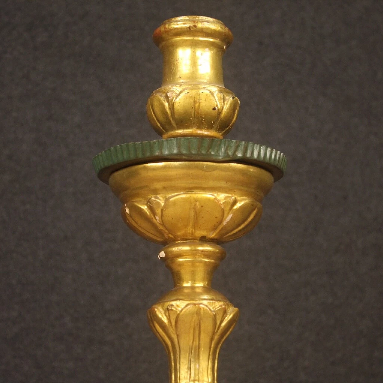 Lacquered and gilded wood and plaster torch holder, 19th century 1094806